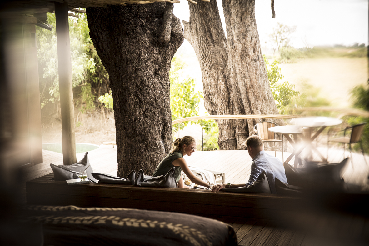 Wilderness, Little Mombo, Botswana. Comfortable seating area