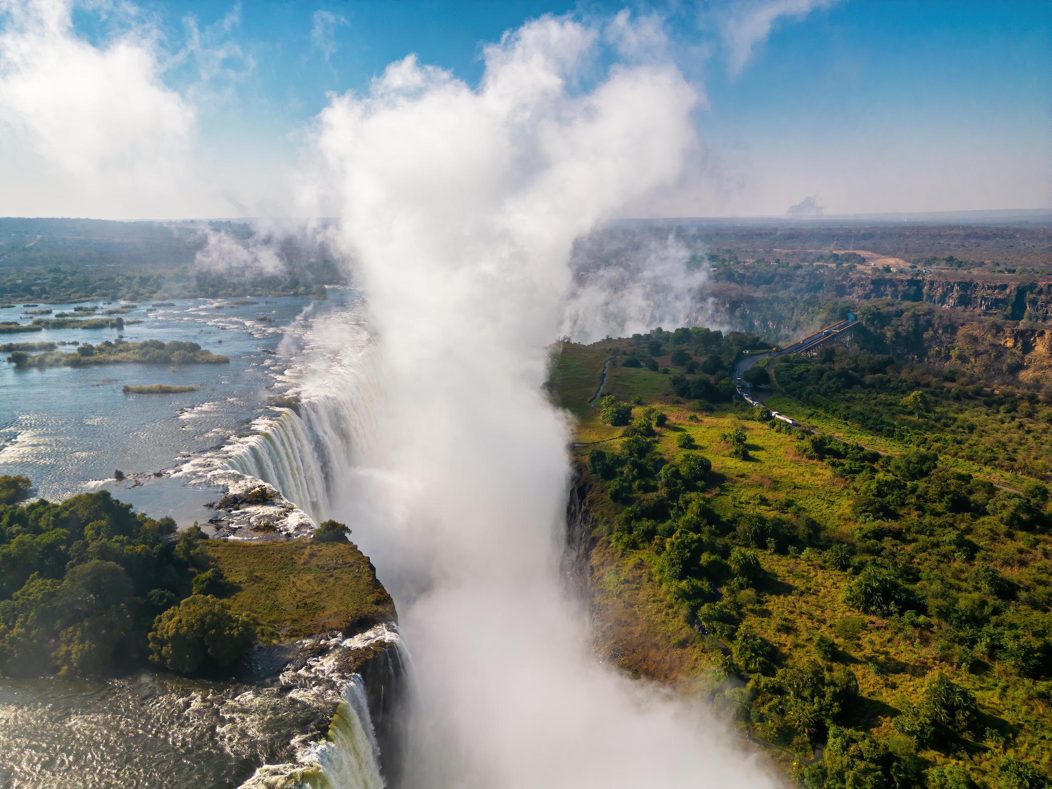 The Victoria Falls in an aerial view - Zambia, Zimbabwe Experience Victora Falls